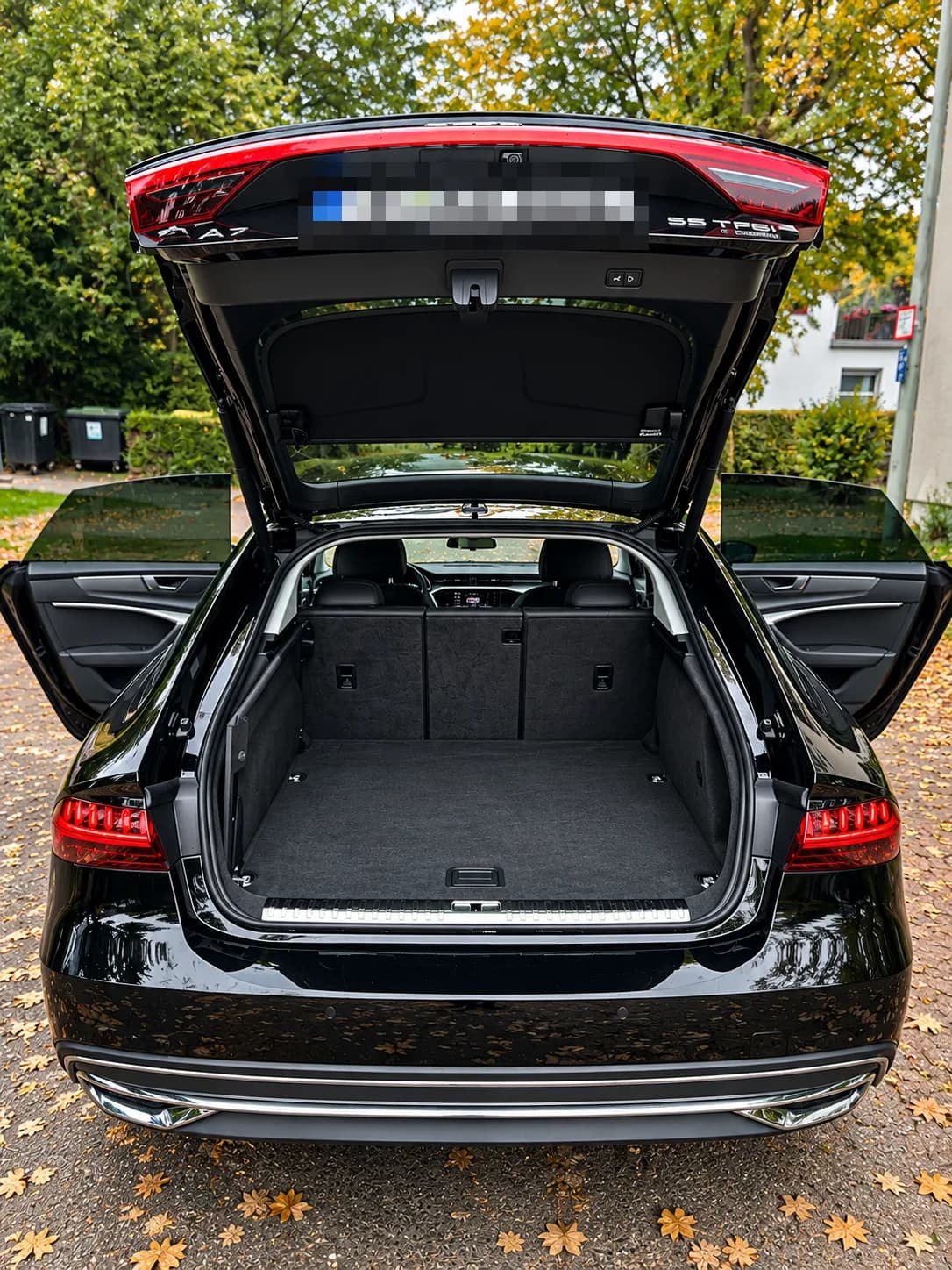 Audi A7 Sportback, rear view with tailgate open