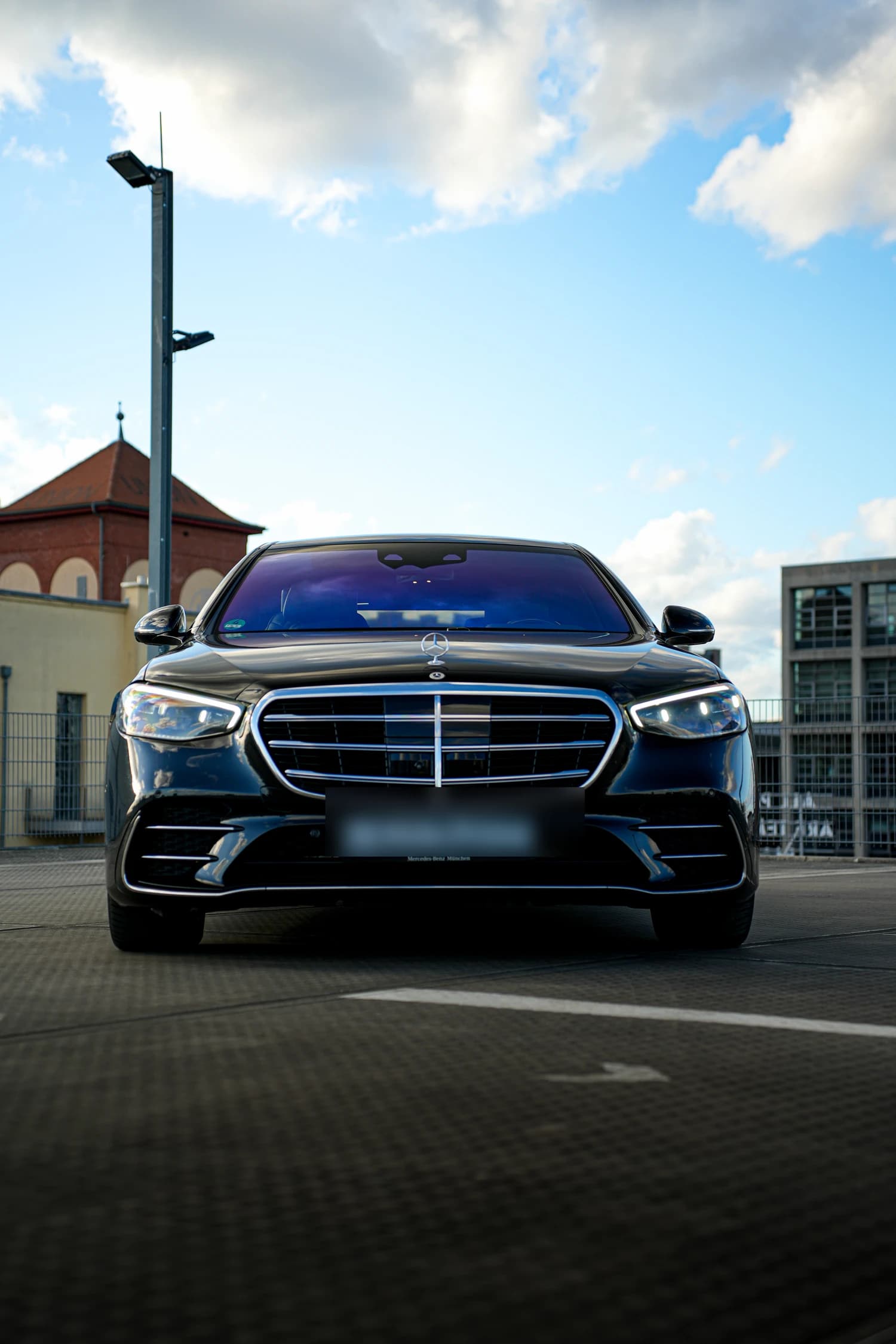Mercedes-Benz S-Class, front grille close-up