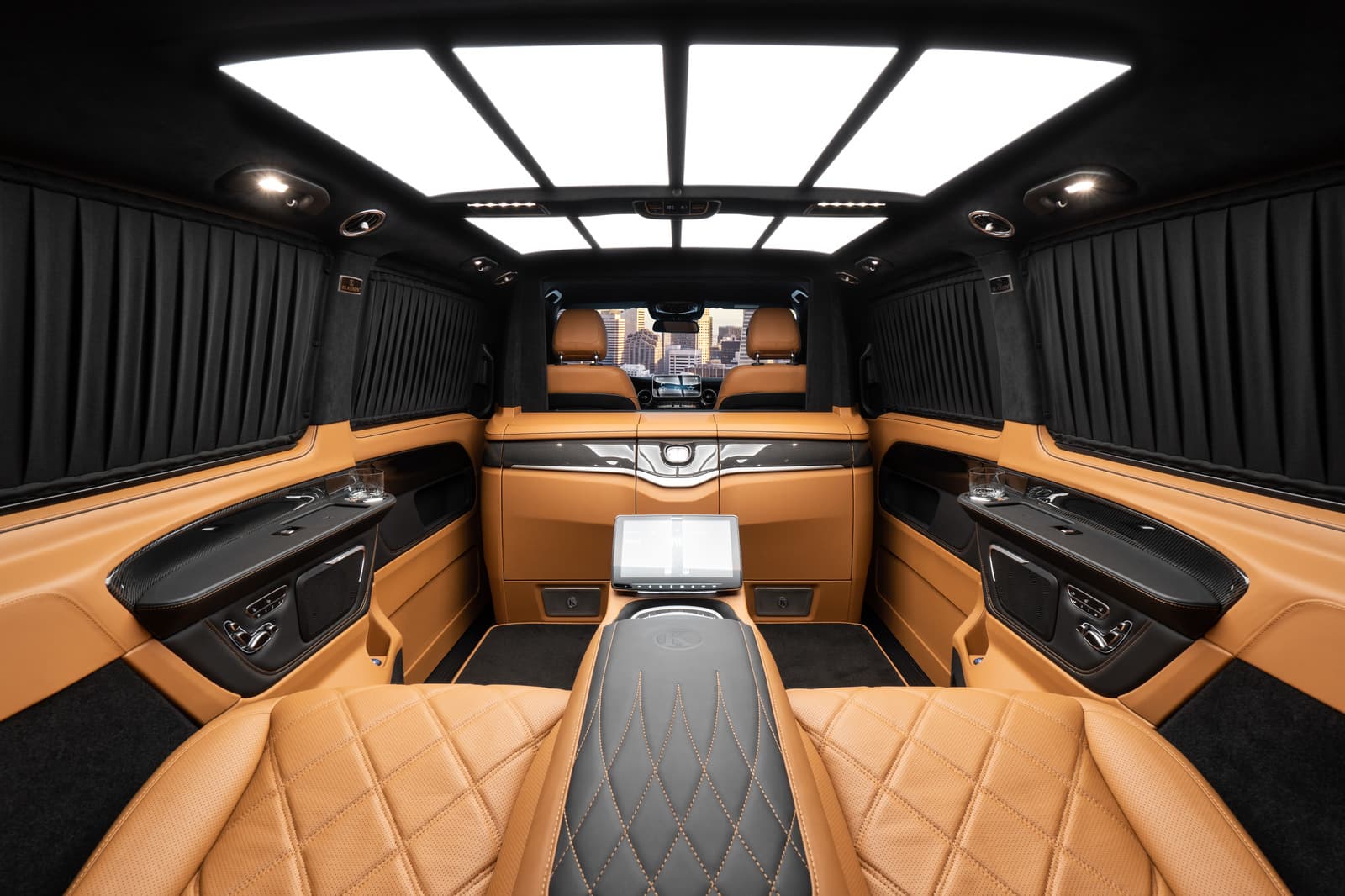 Chauffeured luxury vehicle cabin interior
